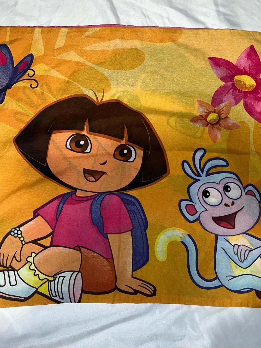 Vtg Dora The Explorer Boots Pillowcase 2010 Nickelodeon Double Sided Standard